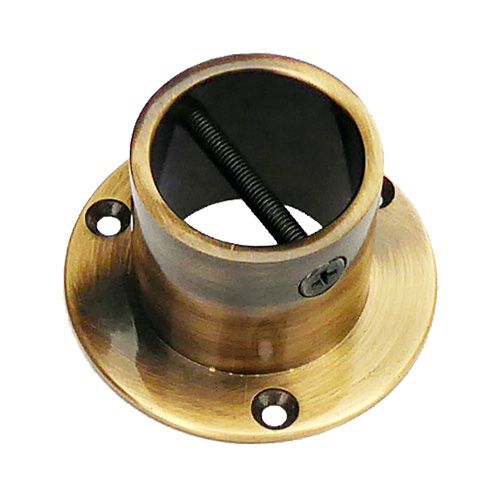 Antique brass end cup/plate for rope with visible cross screw and attaching screws, against a white background.