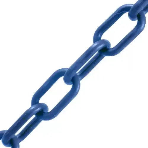 Close-up of a blue chain on a white background