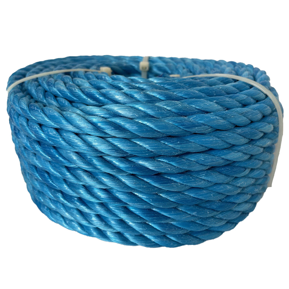 Blue rope on a white background
