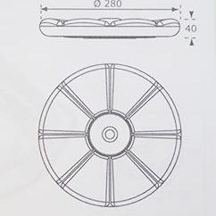 Technical drawing of a plastic monkey swing with dimensions