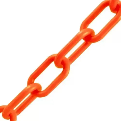 Close-up of an orange chain on a white background