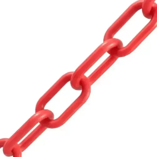 Close-up of red chain on a white background