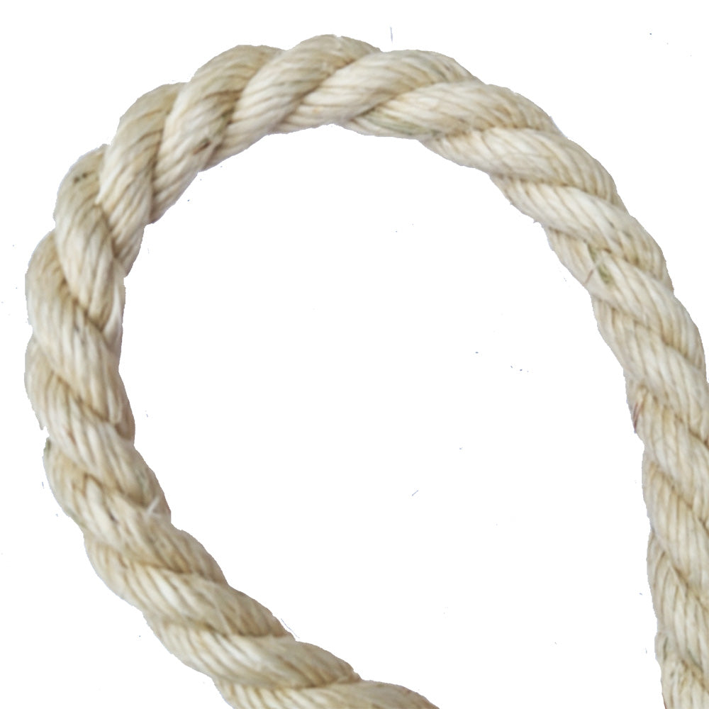 Natural sisal rope ring on a white background