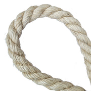 Close-up of a natural sisal rope on a white background