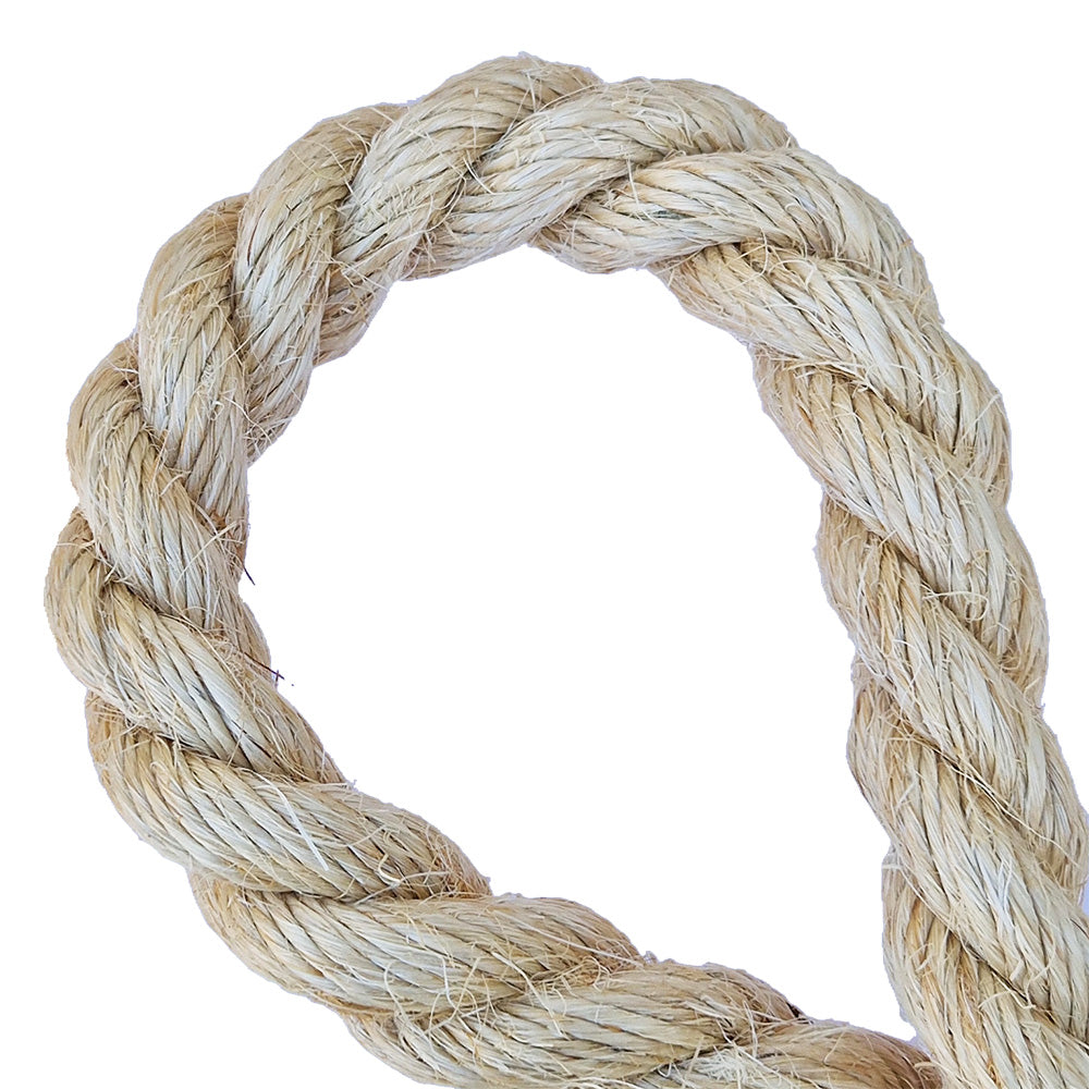 Natural fiber sisal rope ring on a white background