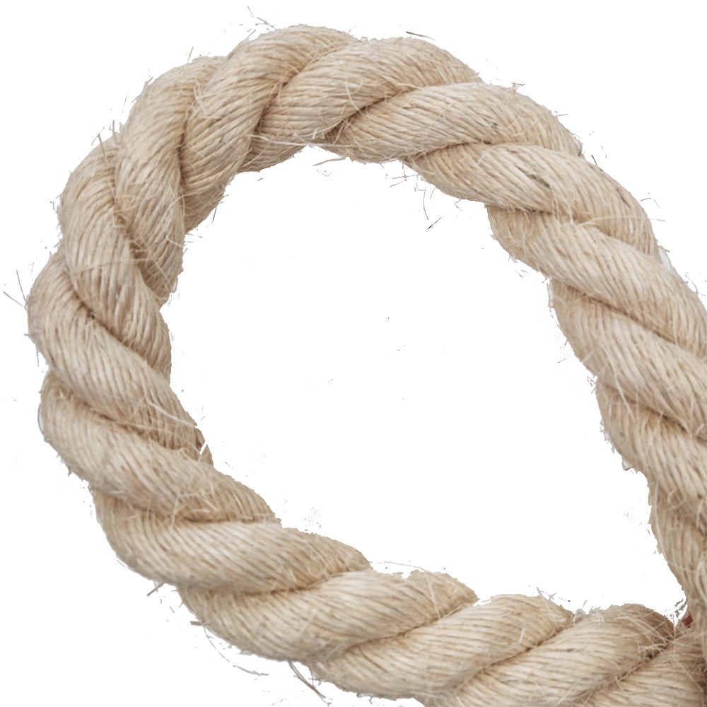 Close-up of a natural sisal rope on a white background