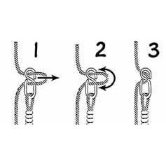Step-by-step illustration of using a steel eight adjuster on rope with labeled steps on a white background.