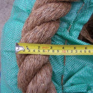 60mm Manila Rope with tape measure showing actual diameter