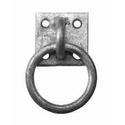 Galvanised Welded Ring on Steel Plate on a white background