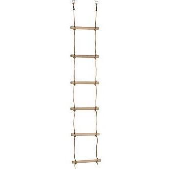 Rope ladder with 6 rungs on a white background