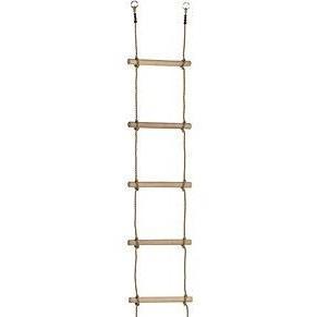 Rope ladder with 5 rungs on a white background