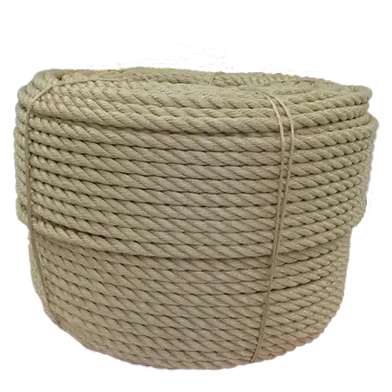 Coil of beige 10mm synthetic sisal rope on a white background.