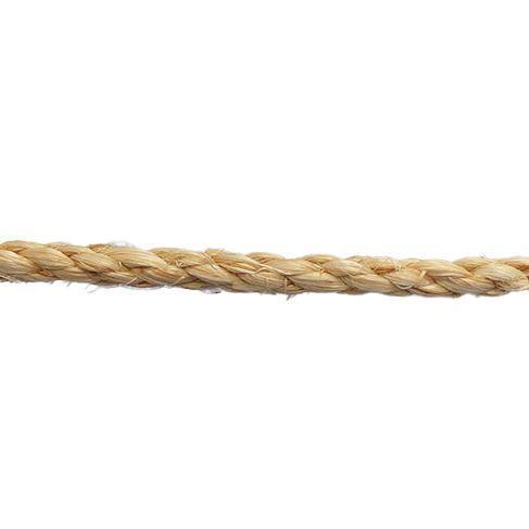 Close-up of a 6mm natural sisal rope on a white background