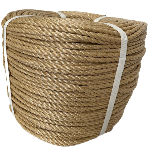 A 220m coil of 6mm beige polypropylene rope
