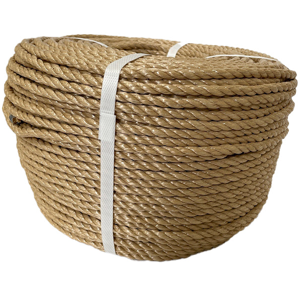 A 220m coil of 8mm beige polypropylene rope