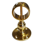 Brass rope centre bracket with a screw through the middle on a white background