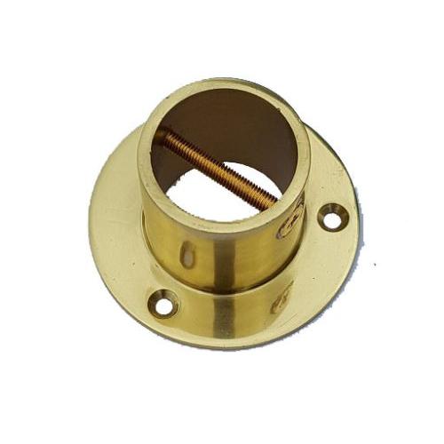 Brass rope decking fitting with a threaded screw on a white background