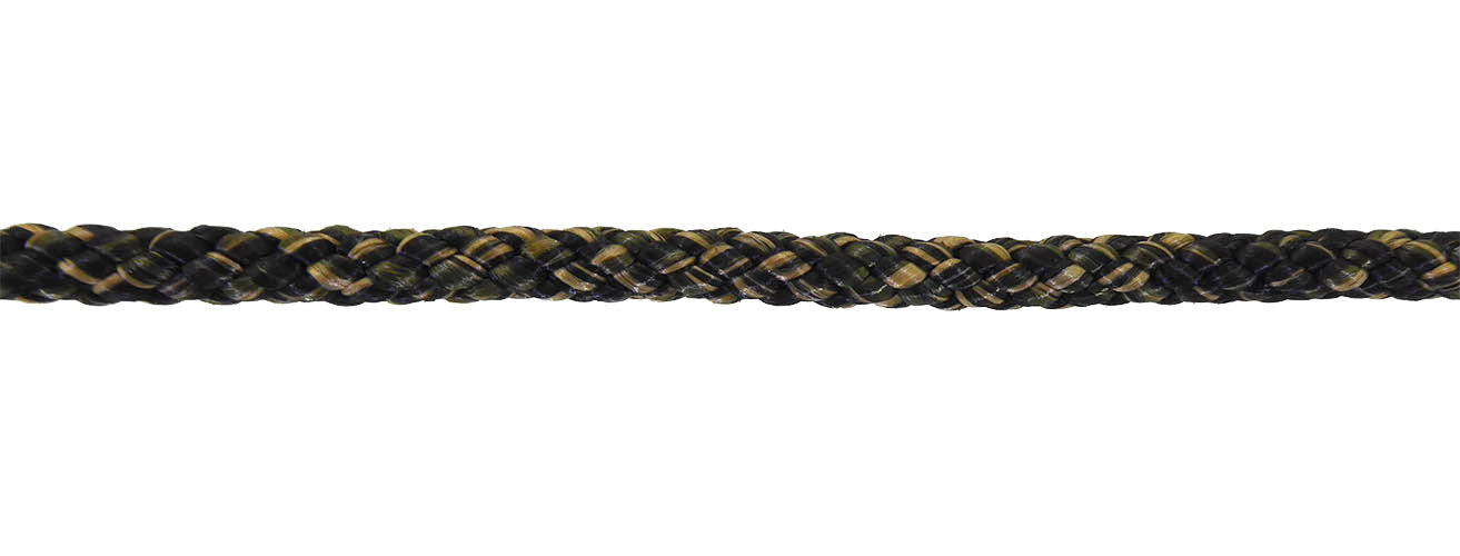 close-up of braided camouflage cord