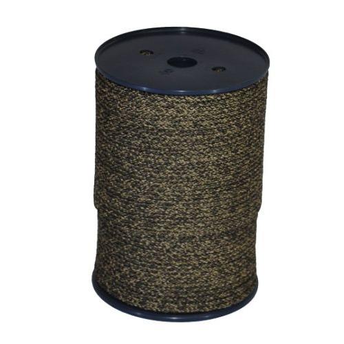 Spool of 4mm braided camouflage cord on a white background