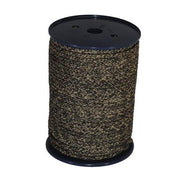 Spool of 6mm braided camouflage cord on a white background