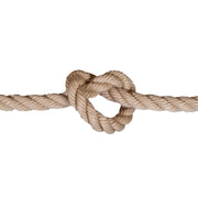 Natural rope with a knot on a white background