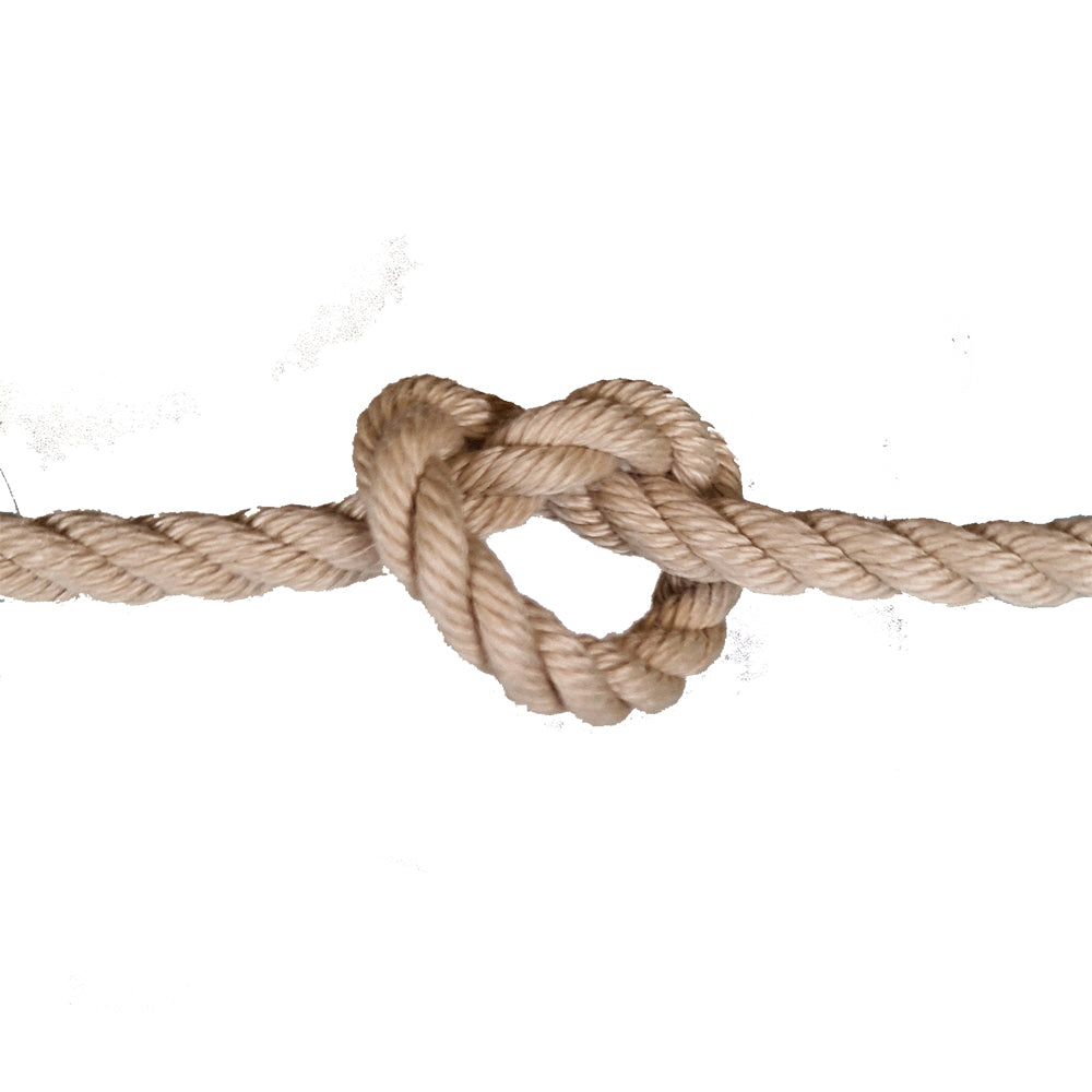 Nautical rope with a knot on a white background