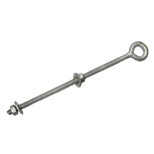 Metal eye bolt on a white background