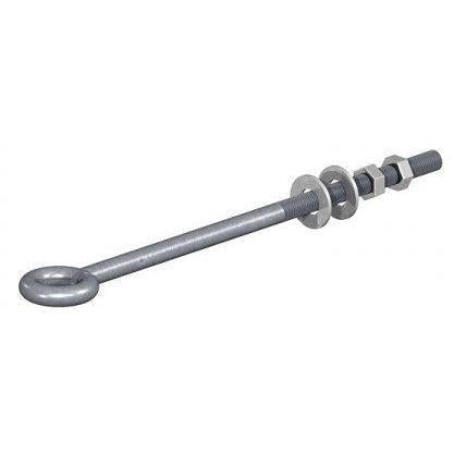 Metal eye bolt on a white background
