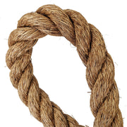 Loop of brown natural rope on a white background