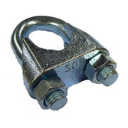 30mm metal rope grip with a plate and two nuts on a white background
