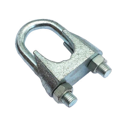 40mm metal rope grip with a plate and two nuts on a white background