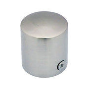 A satin chrome cap end for rope, with a visible cross screw on one side.