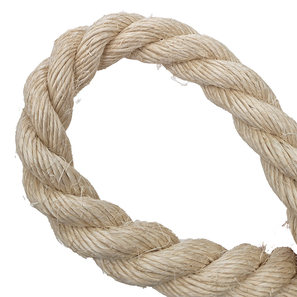 Close-up of a natural sisal rope on a white background