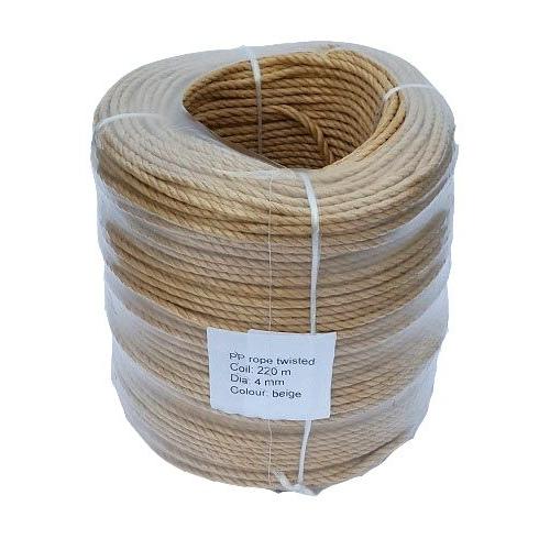 4mm Beige Polypropylene Rope - 220m coil