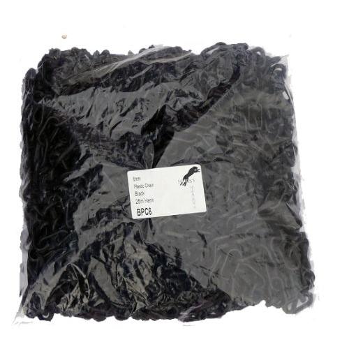 6mm Black Plastic Chain - 25m bag