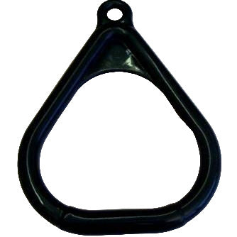 Green triangular shaped gym ring on a white background