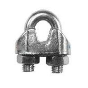 Metal rope grip with a plate and two nuts on a white background