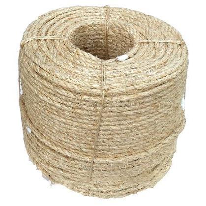 Spool of 10mm natural sisal rope on a white background
