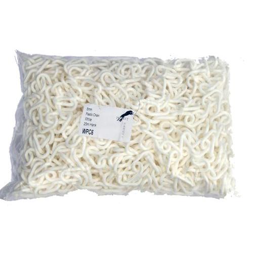 6mm White Plastic Chain - 25m bag